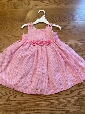 Jessica Ann Pink Floral Ribbon-Waist Party Dress